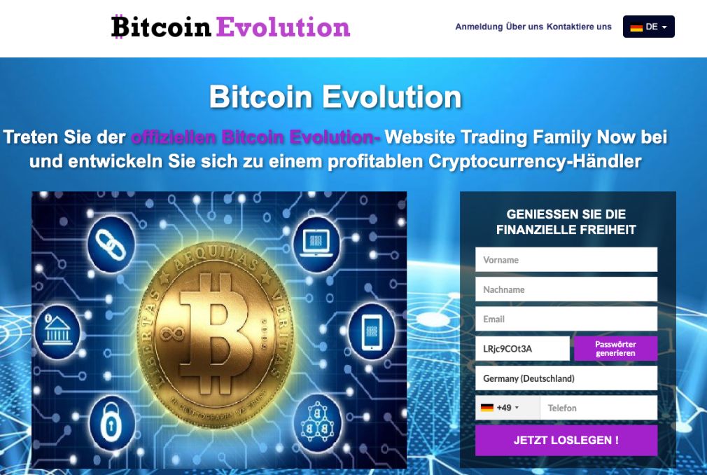 Bitcoin Evolution Erfahrungen - Homepage